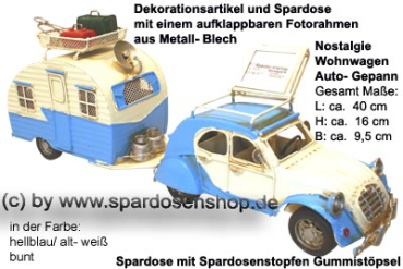 Nostalgie Wohnwagen- Gepann hellblau A